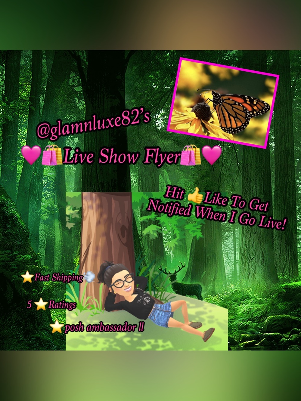 🩷🛍️  @glamnluxe82’s Live Show Notification Flyer!! 🛍️🩷Tap the ❤️To Be Notified!